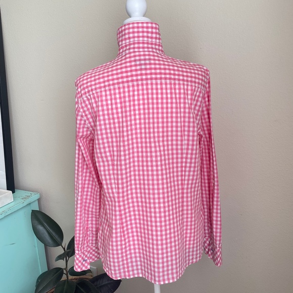 Talbots Pink Gingham women's button down blouse size 10 - Picture 8 of 16